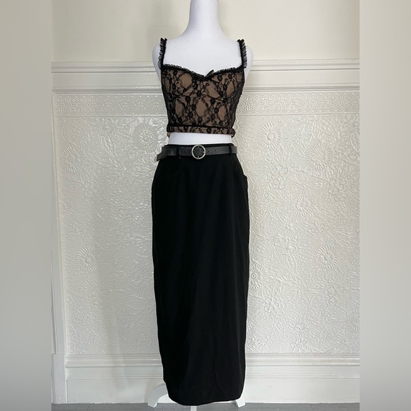 Saks Fifth Avenue Black Midi Pencil Skirt - Picture 1 of 5